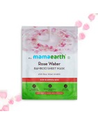Mamaearth Rose Water Bamboo Sheet Mask, Pack Of 2 (25g Each), With Rose Water & Milk, For Glowing Skin